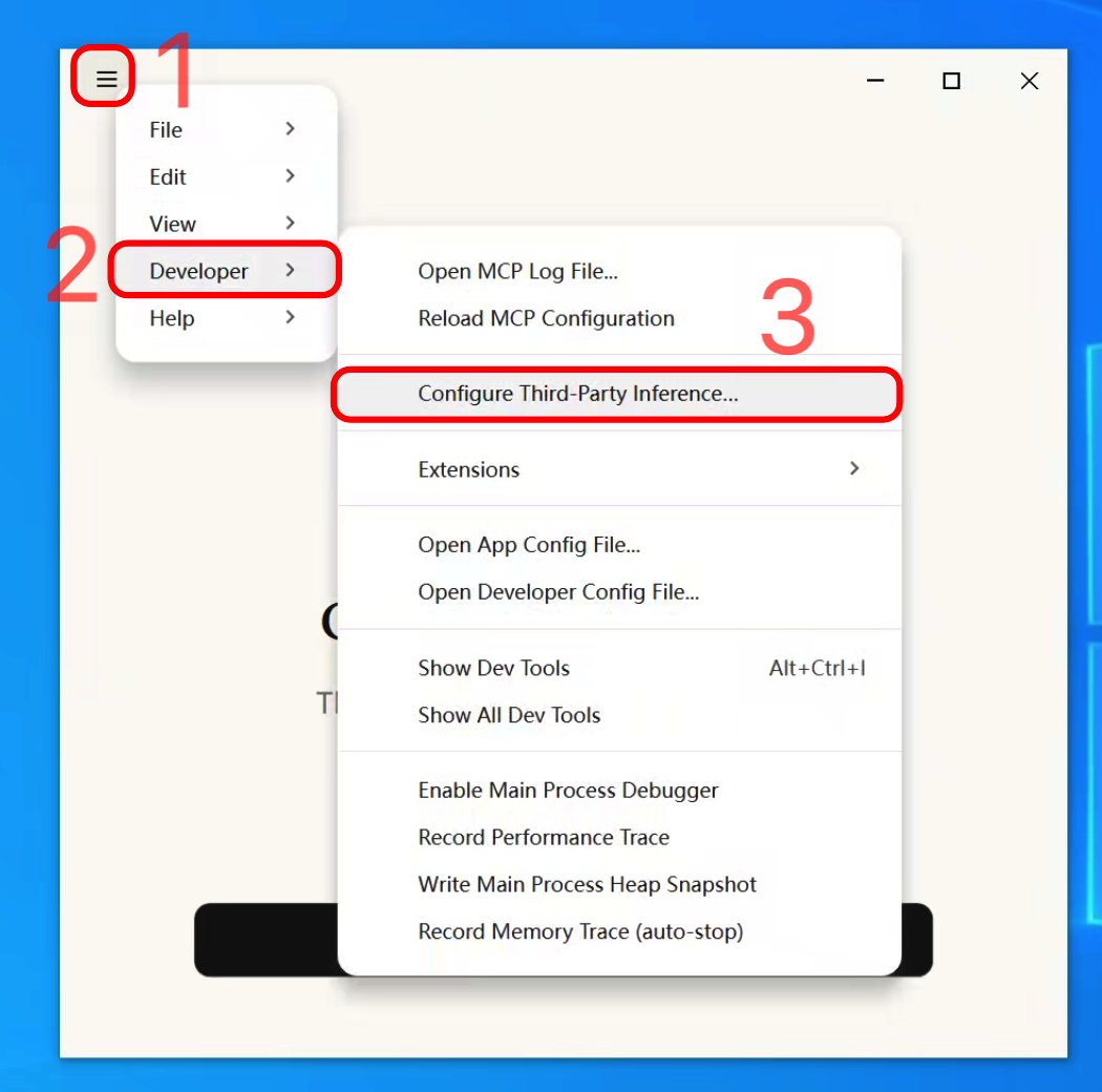 Developer → Configure Third-Party Inference